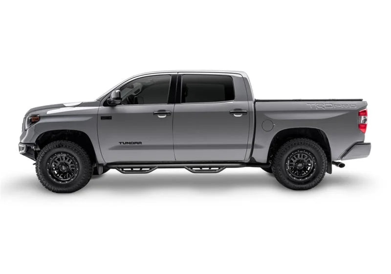 N-Fab Podium LG 15-18 GMC/Chevy Canyon/Colorado Crew Cab SRW - Tex. Black - Cab Length - 3in - Back View