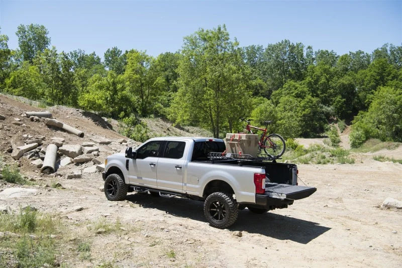 N-Fab Podium LG 2017 Ford F-250/F-350 Super Duty Crew Cab 6.75ft Bed - Tex. Black - Bed Access - 3in - Back View