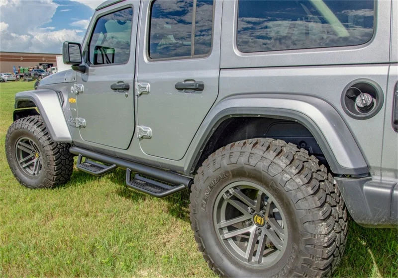 N-Fab Podium LG 2018 Jeep Wrangler JL 4DR SUV - Full Length - Tex. Black - 3in - Side View