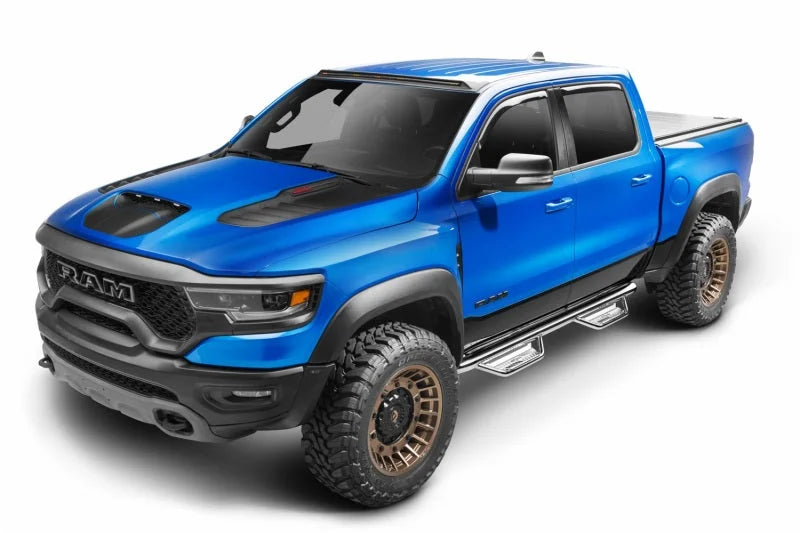 N-Fab Podium SS 19-20 Dodge RAM 1500 Crew Cab - Cab Length - Polished Stainless - 3in - Back View