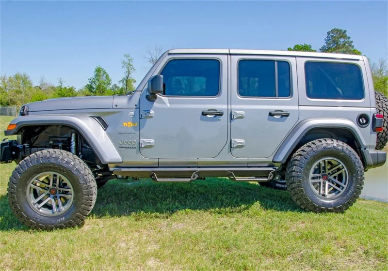 N-Fab Predator Pro Step System 2018 Jeep Wrangler JL 4 Door SUV - Tex. Black - Back View