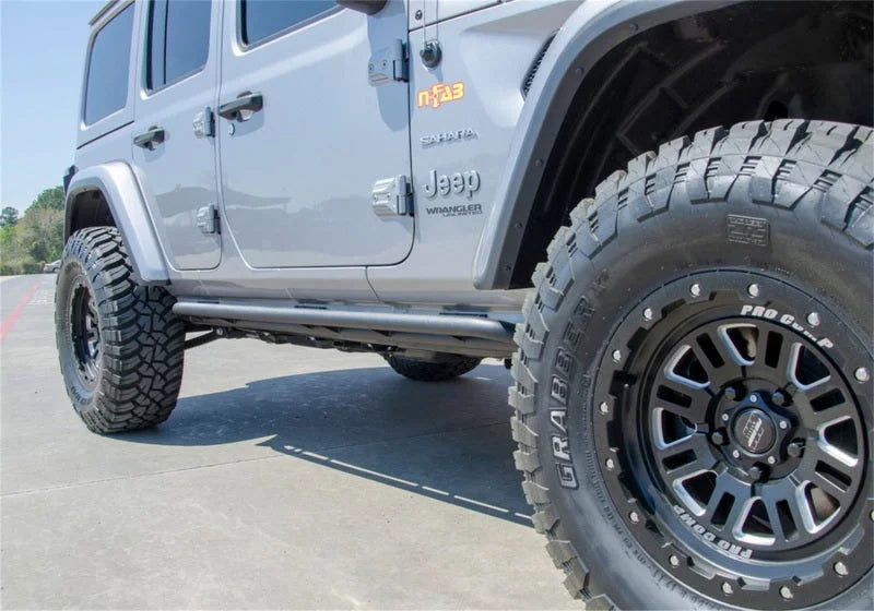 N-Fab RKR Rails 2019 Jeep Wrangler JT 4DR Truck Full Length - Tex. Black - 1.75in - Additional View 5