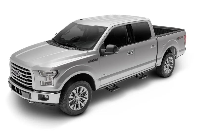 N-Fab RKR Step System 15-17 Ford F-150 SuperCrew - Tex. Black - 1.75in - Back View