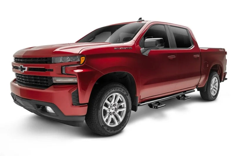 N-Fab RKR Step System 2019 Chevy/GMC 1500 Crew Cab - Cab Length - Tex. Black - 1.75in - Back View