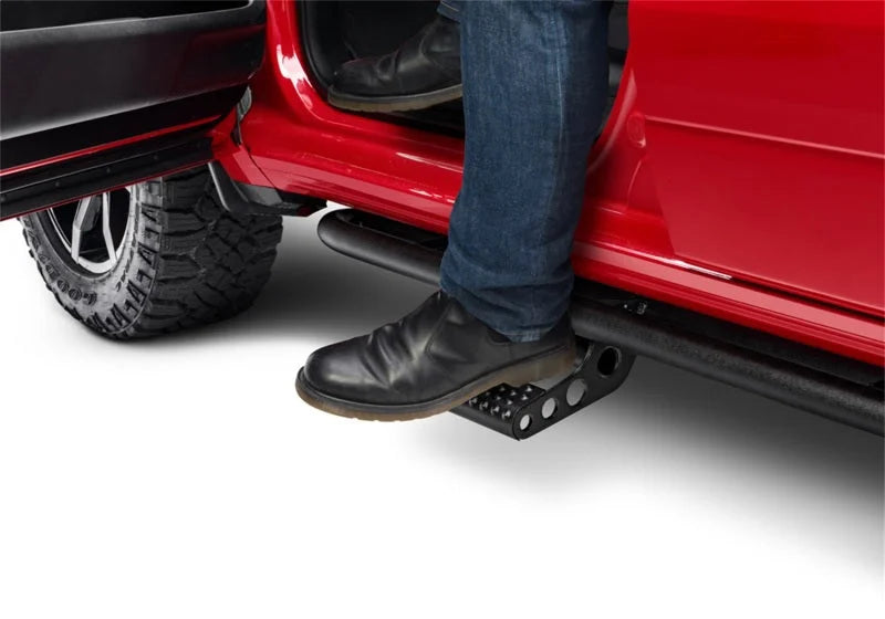 N-Fab RKR Step System 2019 Dodge Ram 1500 Crew Cab All Beds - Tex. Black - Cab Length - 1.75in - Side View