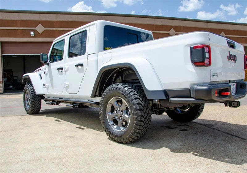 N-Fab RKR Step System 2019 Jeep Wrangler JT 4 Door Truck Full Length - Tex. Black - 1.75in - Installation View