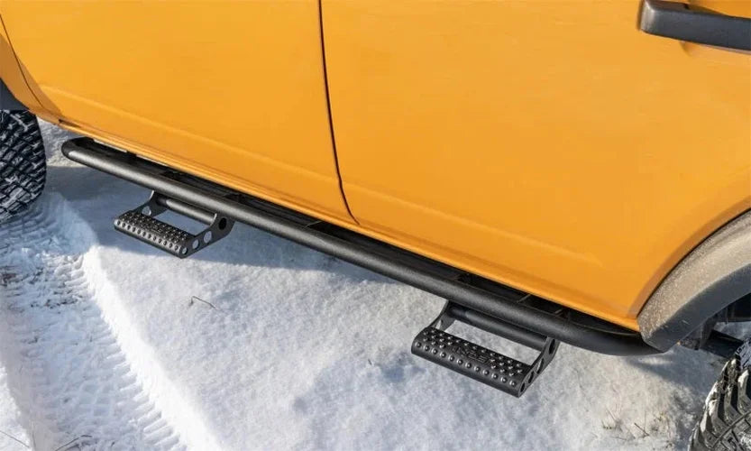 N-Fab RKR Step System 2021 Ford Bronco 4 Door - Tex. Black - 1.75in - Back View