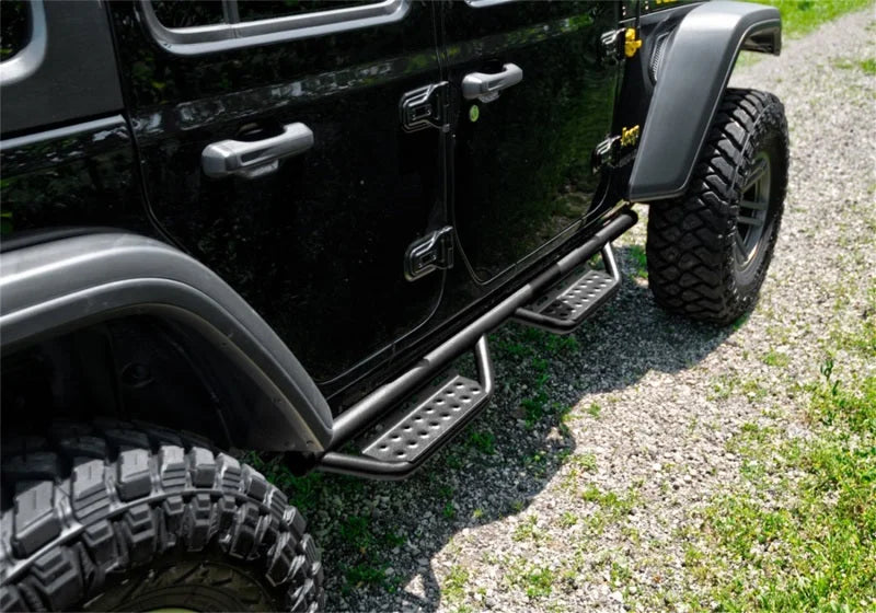 N-Fab RS Nerf Step 07-18 Jeep Wrangler JK 4DR - Full Length - Tex. Black - Installation View