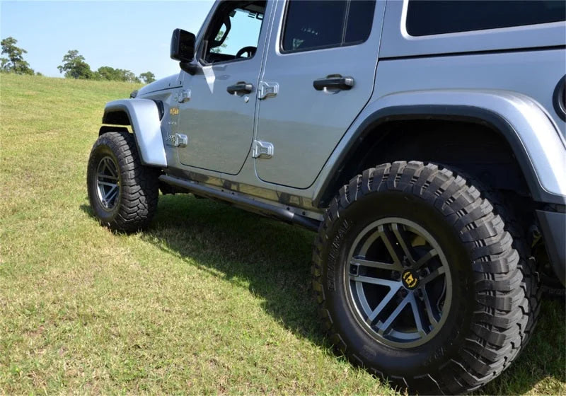 N-Fab Trail Slider Steps 07-17 Jeep Wrangler JK 4dr - SRW - Textured Black - Back View