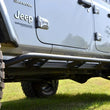 Load image into Gallery viewer, N-Fab Trail Slider Steps 18-20 Jeep Wrangler JL 4 Door SUV - SRW - Textured Black - Installation View