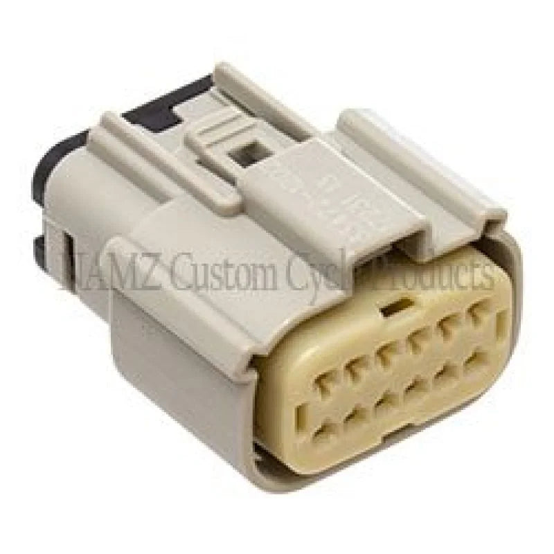 NAMZ 07-23 Touring/LiveWire Main Harness Molex MX-150 12-Position Female - Black (HD 72489-07GY) - Side View