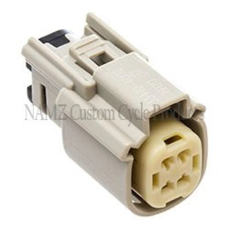 NAMZ 07-23 V-Twin Molex MX-150 4-Position Female Connector - Gray (HD 72444-07GY) - Side View