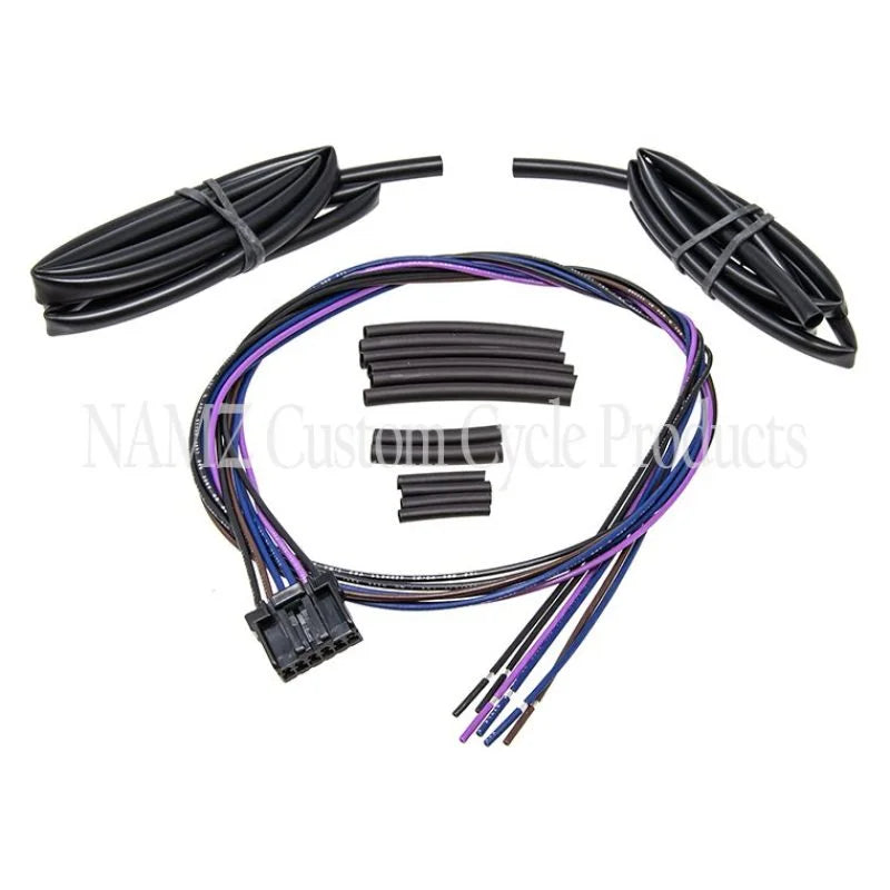 NAMZ 11-17 V-Twin FXST/FLST w/Switch Housing Mounted Signal Front Turn Sig Relocation Harness 36in. - Side View