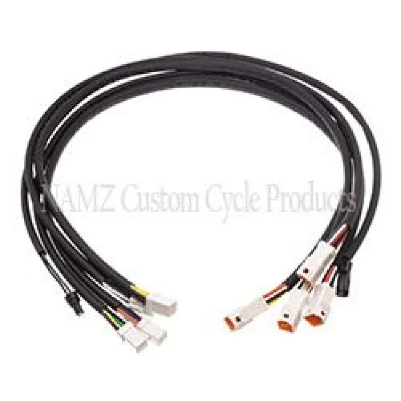 NAMZ 14-17 Indian Chieftain/Roadmaster Plug-N-Play Complete Handlebar Control Xtension Harness 24in. - Side View