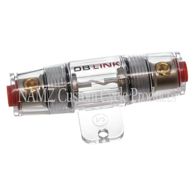 NAMZ AMP Power 4/8g In Line AGU Fuse Holder Nickel-Plated (Single) - Side View