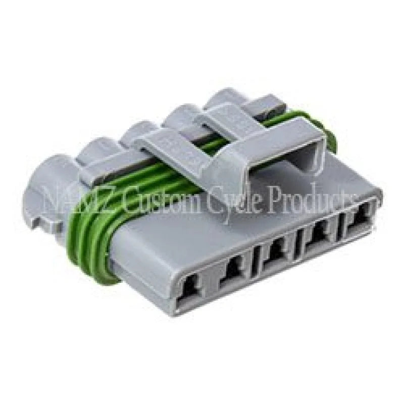 NAMZ Delphi-Packard Weatherpack 5-Position Female Wire Connector w/Seals - Side View