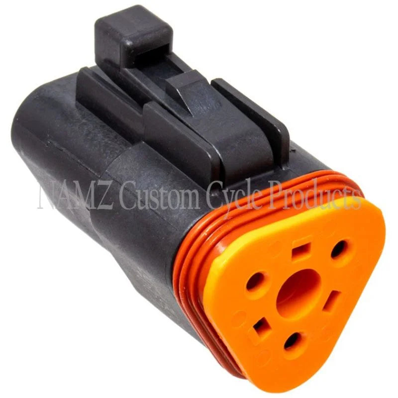 NAMZ Deutsch DT Series 3-Wire Plug & Wedgelock - Black (HD 72113-94BK) - Side View