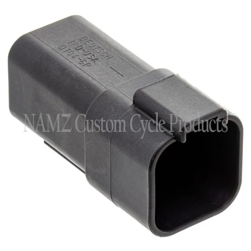 NAMZ Deutsch DT Series 6-Wire Receptacle & Wedgelock - Black (Repl. HD 72106-94BK) - Side View