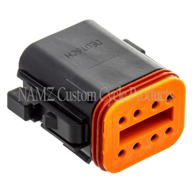 NAMZ Deutsch DT Series 8-Wire Plug & Wedgelock - Black (Repl. HD 72118-94BK) - Side View