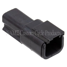 Load image into Gallery viewer, NAMZ Deutsch DTM 2-Position Receptacle w/2 Stamped Terminals &amp; Wedgelock - Black (HD 74102-98BK) - Side View
