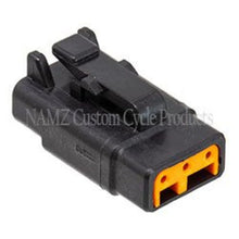 Load image into Gallery viewer, NAMZ Deutsch DTM 3-Position Plug w/3 Stamped Terminals &amp; Wedgelock - Black (HD 74113-98BK) - Side View