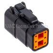 Load image into Gallery viewer, NAMZ Deutsch DTM 6-Position Plug w/6 Stamped Terminals &amp; Wedgelock - Black (HD 74116-98BK) - Main Product View