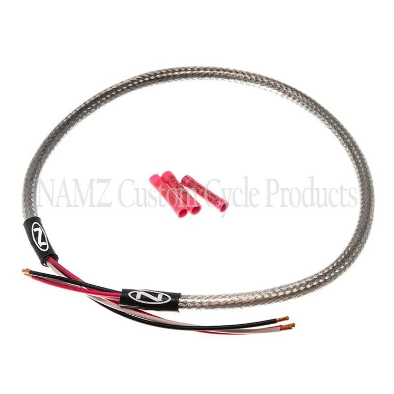 NAMZ Headlight Harness (SS Braided & Clear Coated - Stock Length) - Main Product View