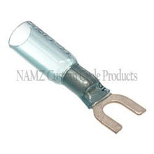 Load image into Gallery viewer, NAMZ Heat Sealable Fork Terminals 16-14g (25 Pack) - Side View
