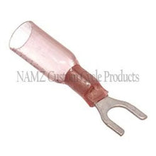 Load image into Gallery viewer, NAMZ Heat Sealable Fork Terminals 22-18g (25 Pack) - Side View