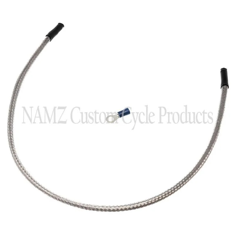 NAMZ Oil Sending Harness Cover (SS Braided & Clear Coated - Stock Length) - Side View