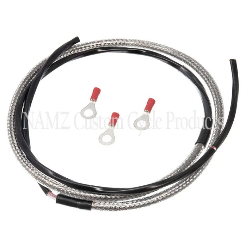 NAMZ Tachometer Harness (SS Braided & Clear Coated) - Side View