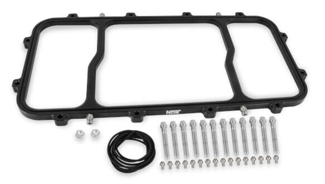 NOS/Nitrous Oxide System 1-Piece Black Billet Aluminum Nitrous Plate System with 15 lb Black Bottle 05501BNOS - Side View