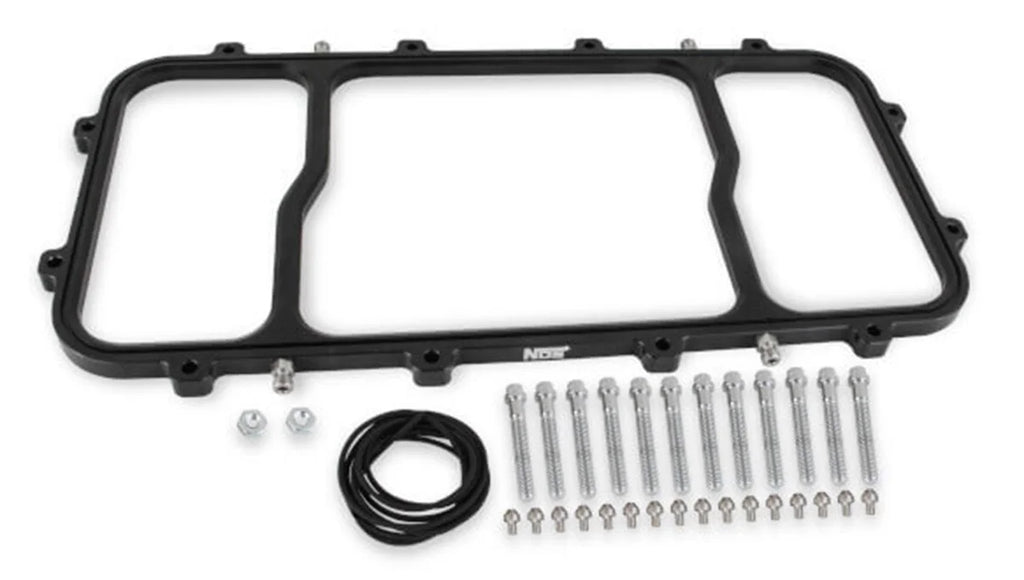 NOS/Nitrous Oxide System 1-Piece Black Billet Aluminum Nitrous Plate System with 15 lb Black Bottle 05501BNOS - Side View