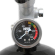 Load image into Gallery viewer, NOS/Nitrous Oxide System 10 lb Nitrous Bottle w/ Black Finish &amp; Super Hi Flo Valve w/ Gauge 14745BNOS - Side View