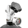 Load image into Gallery viewer, NOS/Nitrous Oxide System 15 lb Nitrous Bottle w/ Black Finish &amp; Super Hi Flo Valve w/ Gauge 14750BNOS - Back View