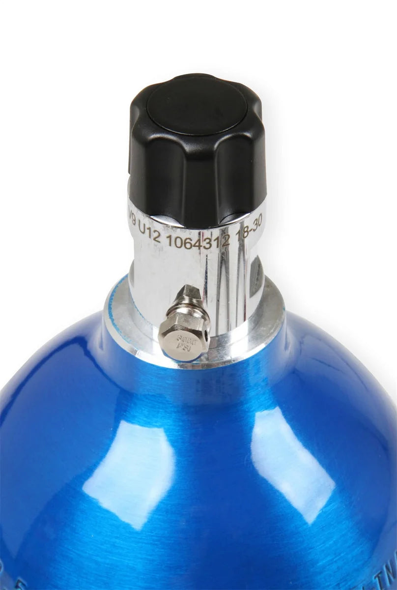 NOS/Nitrous Oxide System 2 lb Nitrous Bottle w/ NOS Blue Finish & Mini Hi-Flo Valve 14710NOS - Side View