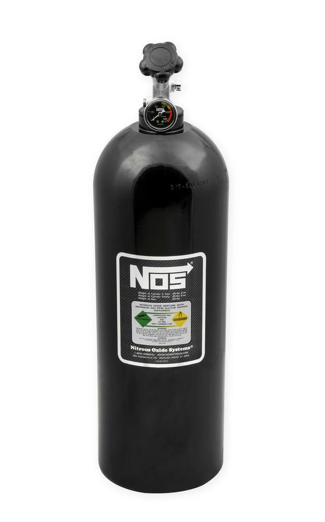 NOS/Nitrous Oxide System 20 lb Nitrous Bottle w/ Black Finish & Super Hi Flo Valve & Gauge 14760BNOS - Main Product View