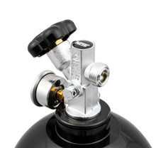 Load image into Gallery viewer, NOS/Nitrous Oxide System 20 lb Nitrous Bottle w/ Black Finish &amp; Super Hi Flo Valve &amp; Gauge 14760BNOS - Installation View