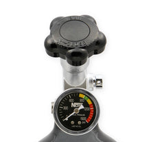Load image into Gallery viewer, NOS/Nitrous Oxide System 5 lb Nitrous Bottle w/ Black Finish &amp; Super Hi Flo Valve w/ Gauge 14730BNOS - Side View