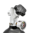 Load image into Gallery viewer, NOS/Nitrous Oxide System 5 lb Nitrous Bottle w/ Black Finish &amp; Super Hi Flo Valve w/ Gauge 14730BNOS - Back View