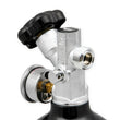 Load image into Gallery viewer, NOS/Nitrous Oxide System 5 lb Nitrous Bottle w/ Black Finish &amp; Super Hi Flo Valve w/ Gauge 14730BNOS - Installation View