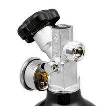 Load image into Gallery viewer, NOS/Nitrous Oxide System 5 lb Nitrous Bottle w/ Black Finish &amp; Super Hi Flo Valve w/ Gauge 14730BNOS - Installation View