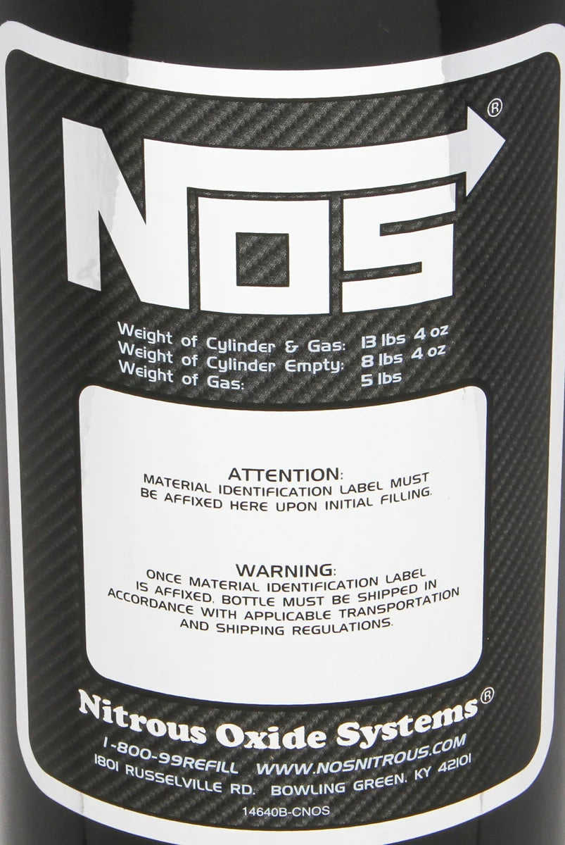 NOS/Nitrous Oxide System 5 lb Nitrous Bottle w/ Black Finish & Super Hi Flo Valve w/ Gauge 14730BNOS - Additional View 5