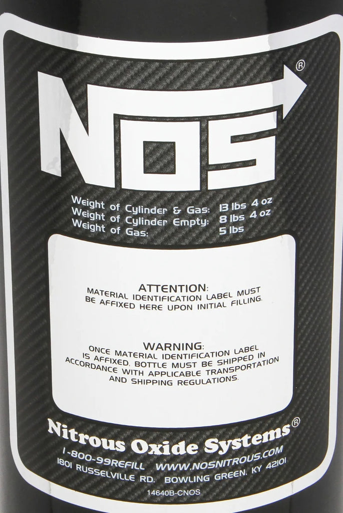 NOS/Nitrous Oxide System 5 lb Nitrous Bottle w/ Black Finish & Super Hi Flo Valve w/ Gauge 14730BNOS - Additional View 5