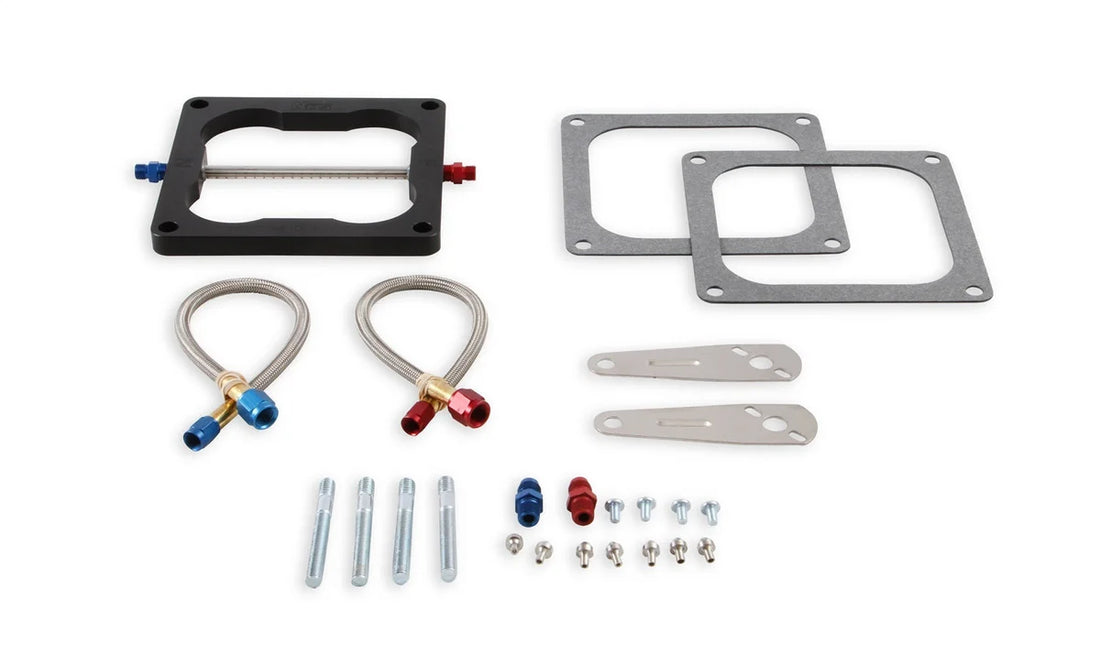 NOS/Nitrous Oxide System Big Shot Injector Plate, w/ Jets & Plumbing, Holley Dominator, V8 12610NOS - Side View
