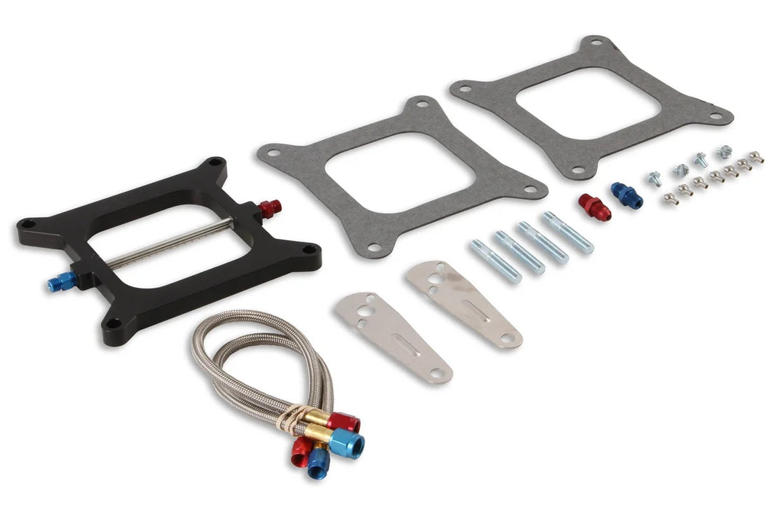NOS/Nitrous Oxide System Big Shot Injector Plate w/Jets & Plumbing, Holley Square Bore, V8 12510NOS - Back View