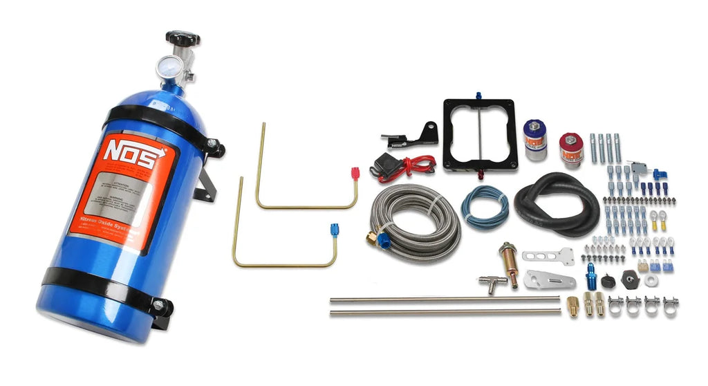 NOS/Nitrous Oxide System Cheater Nitrous System V8 Holley Dominator 150-250 HP with 10 lb Bottle 02002NOS - Side View