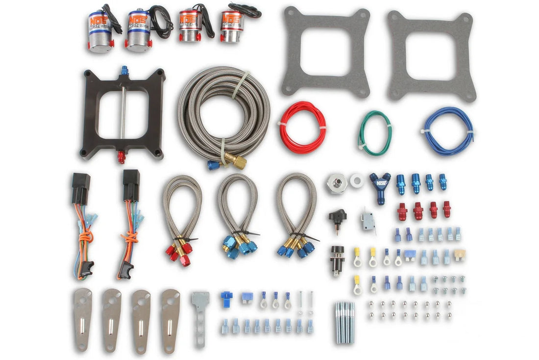 NOS/Nitrous Oxide System Dual Stage Big Shot Nitrous System Pro 2-Stage V8 Holley 4 bbl 02301NOS - Side View