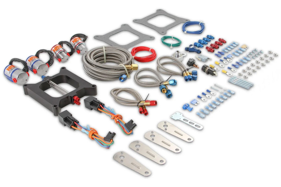 NOS/Nitrous Oxide System Dual Stage Big Shot Nitrous System Pro 2-Stage V8 Holley 4 bbl 02301NOS - Back View