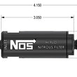 Load image into Gallery viewer, NOS/Nitrous Oxide System High pressure nitrous filter, -4AN x -4AN in-line billet aluminum (140 micron) 15555NOS - Side View